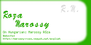 roza marossy business card